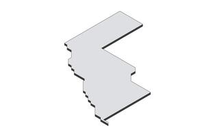 Map of the Western Sahara in simple isometric form. Illustration of isometric map of the country. vector