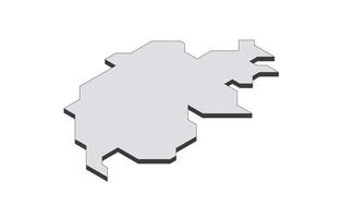 Map of the Switzerland in simple isometric form. Illustration of isometric map of the country. vector