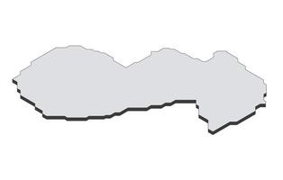 Map of the Paraguay in simple isometric form. Illustration of isometric map of the country. vector