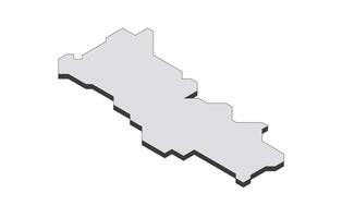Map of the Portugal in simple isometric form. Illustration of isometric map of the country. vector
