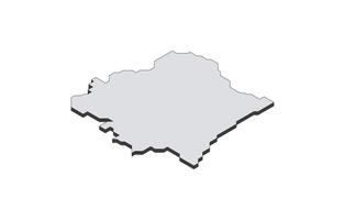 Map of the Ivory Coast in simple isometric form. Illustration of isometric map of the country. vector