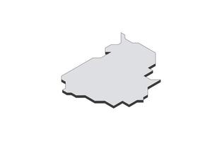 Map of the Cambodia in simple isometric form. Illustration of isometric map of the country. vector
