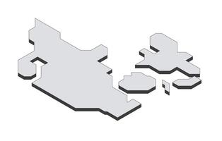 Map of the Denmark in simple isometric form. Illustration of isometric map of the country. vector