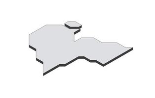 Map of the Kuwait in simple isometric form. Illustration of isometric map of the country. vector