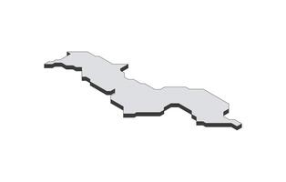 Map of the Malawi in simple isometric form. Illustration of isometric map of the country. vector
