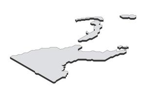 Map of the New Guinea in simple isometric form. Illustration of isometric map of the country. vector
