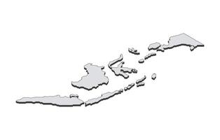 Map of the Indonesia in simple isometric form. Illustration of isometric map of the country. vector