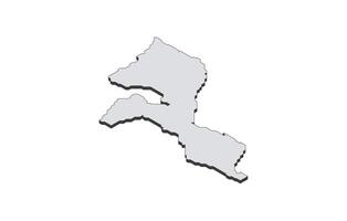 Map of the Mozambique in simple isometric form. Illustration of isometric map of the country. vector