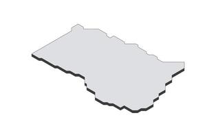 Map of the Ghana in simple isometric form. Illustration of isometric map of the country. vector