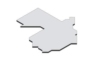 Map of the Guatemala in simple isometric form. Illustration of isometric map of the country. vector