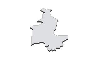 Map of the North Korea in simple isometric form. Illustration of isometric map of the country. vector