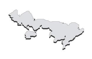Map of the United Kingdom in simple isometric form. Illustration of isometric map of the country. vector