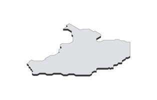 Map of the South Sudan in simple isometric form. Illustration of isometric map of the country. vector