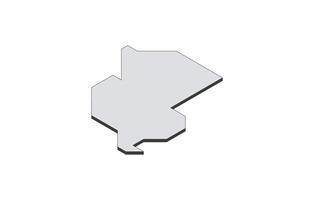 Map of the Rwanda in simple isometric form. Illustration of isometric map of the country. vector