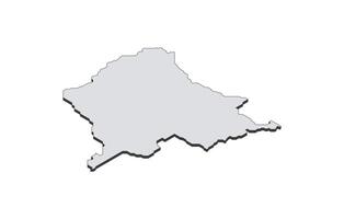 Map of the Democratic Republic of the Congo in simple isometric form. Illustration of isometric map of the country. vector