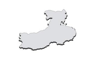 Map of the China in simple isometric form. Illustration of isometric map of the country. vector