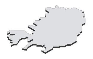 Map of the Iceland in simple isometric form. Illustration of isometric map of the country. vector