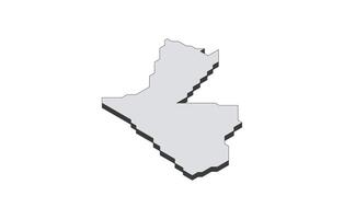 Map of the Jordan in simple isometric form. Illustration of isometric map of the country. vector