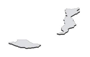 Map of the Malaysia in simple isometric form. Illustration of isometric map of the country. vector