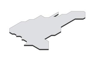 Map of the Dominican Republic in simple isometric form. Illustration of isometric map of the country. vector