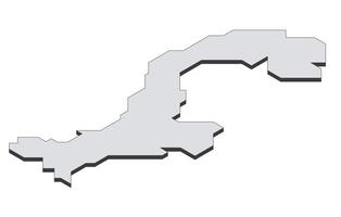 Map of the Panama in simple isometric form. Illustration of isometric map of the country. vector