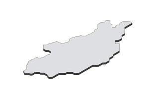 Map of the Mongolia in simple isometric form. Illustration of isometric map of the country. vector