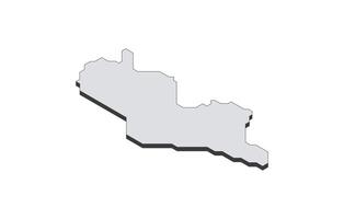Map of the Tunisia in simple isometric form. Illustration of isometric map of the country. vector