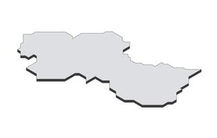 Map of the Guyana in simple isometric form. Illustration of isometric map of the country. vector