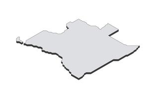 Map of the Angola in simple isometric form. Illustration of isometric map of the country. vector