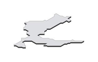 Map of the Croatia in simple isometric form. Illustration of isometric map of the country. vector