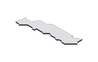 Map of the Togo in simple isometric form. Illustration of isometric map of the country. vector