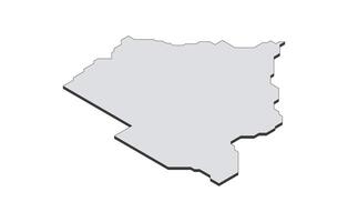 Map of the Botswana in simple isometric form. Illustration of isometric map of the country. vector