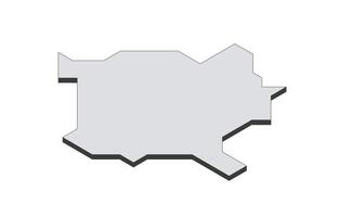 Map of the Kosovo in simple isometric form. Illustration of isometric map of the country. vector