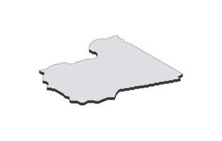 Map of the Libya in simple isometric form. Illustration of isometric map of the country. vector