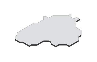 Map of the Lithuania in simple isometric form. Illustration of isometric map of the country. vector