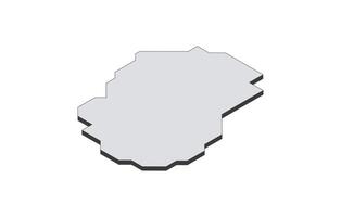 Map of the North Macedonia in simple isometric form. Illustration of isometric map of the country. vector