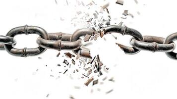a broken chain with a broken link photo