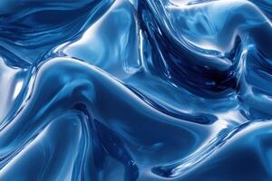 Closed uo Water flow wave background in blue color. photo