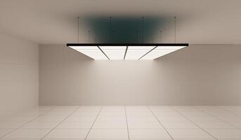 Backdrop, Modern room and lighting, Showroom, Wall, Product display, Floor, Exhibition, Copy space, Studio, 3D rendering photo