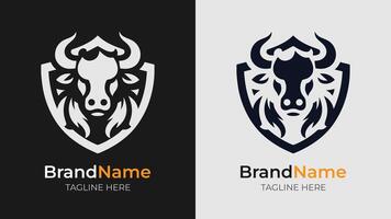 Stand out with this eye catching cow head logo, designed to make a statement in any branding context vector