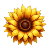 Sunflower flower on transparent background png