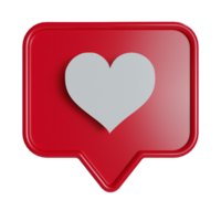 a 3d isometric love badge notionfication pop up icon png
