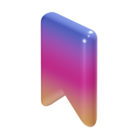 3d isometric gradient save bookmark icon png