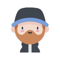 a cartoon man with a beard and hat vector
