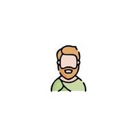 a man with a beard and a beard icon vector