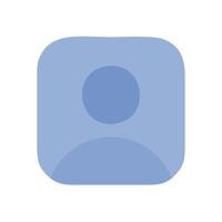 a blue icon with a person's face in the center vector