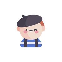 a cartoon character with a beret on his head vector