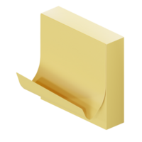 a 3d isometric post it sticky notes icon png