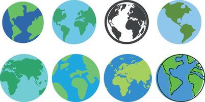 globe icon set collection vector