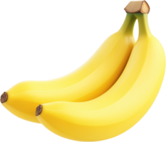 Two Bright Yellow Bananas Attached at the Stem in Vivid Detail png